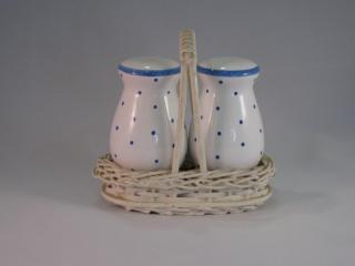 Gmundner Keramik-Salz/Pfeffer-Garnitur bauchig & Krbchen